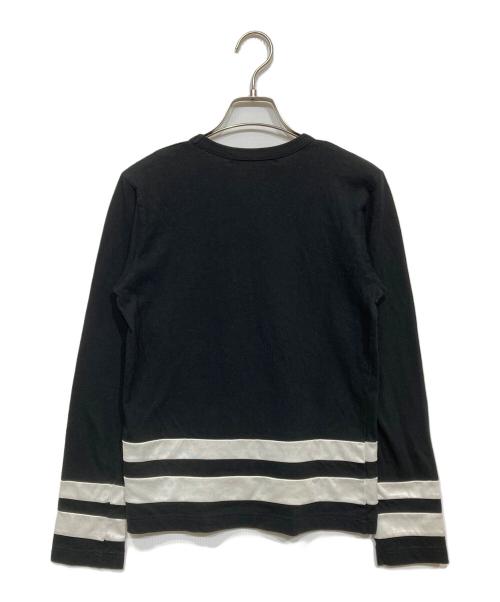 BLACK COMME des GARCONS（ブラックコムデギャルソン）BLACK COMME des GARCONS (ブラックコムデギャルソン) ウサギプリントボーダーロンT ブラック サイズ:Sの古着・服飾アイテム
