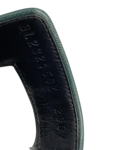 HERMES（エルメス）HERMES (エルメス) Oran Hロゴ ベロア サンダル グリーン×ブラック サイズ:38の古着・服飾アイテム