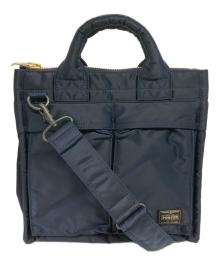 PORTER（ポーター）の古着「SQUARE TOTE BAG」｜アイアンブルー
