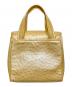 GIANNI VERSACE (ジャンニ・ヴェルサーチ) オーストリッチ型押しミニハンドバッグ イエロー：40000円