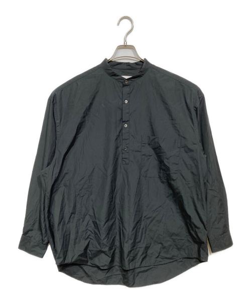 Graphpaper（グラフペーパー）Graphpaper (グラフペーパー) ブロード バンドカラー プルオーバーシャツ ブラック サイズ:Freeの古着・服飾アイテム