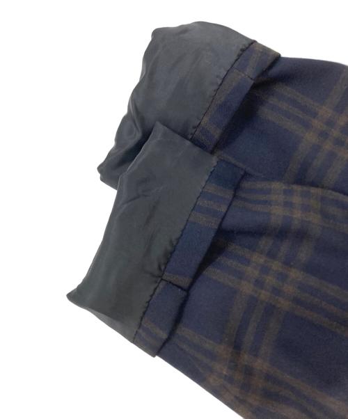 COMME des GARCONS HOMME DEUX（コムデギャルソン オム ドゥ）COMME des GARCONS HOMME DEUX (コムデギャルソン オム ドゥ) チェックジップアップジャケット ネイビー×ブラウン サイズ:Sの古着・服飾アイテム