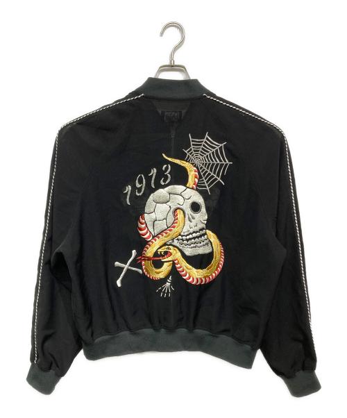 Schott（ショット）Schott (ショット) Skull & Snake CHIFFON SUKA JACKET ブラック サイズ:Lの古着・服飾アイテム