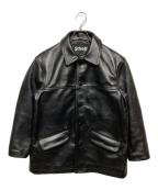 Schottショット）の古着「別注 LEATHER CAR COAT」｜ブラック