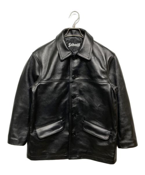 Schott（ショット）Schott (ショット) 別注 LEATHER CAR COAT ブラック サイズ:Mの古着・服飾アイテム