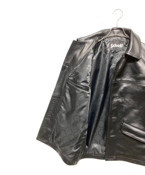 Schott（ショット）Schott (ショット) 別注 LEATHER CAR COAT ブラック サイズ:Mの古着・服飾アイテム
