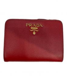 PRADA（プラダ）の古着「サフィアーノ 二つ折りウォレット」｜レッド