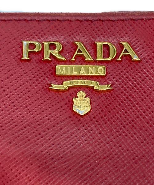 PRADA（プラダ）PRADA (プラダ) サフィアーノ 二つ折りウォレット レッドの古着・服飾アイテム