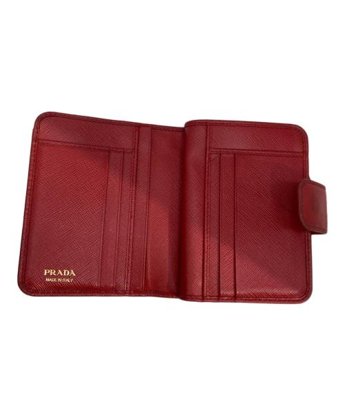 PRADA（プラダ）PRADA (プラダ) サフィアーノ 二つ折りウォレット レッドの古着・服飾アイテム