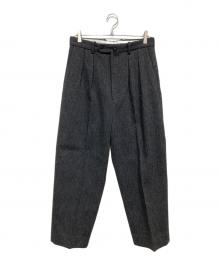 STEVEN ALAN（スティーブンアラン）の古着「クッキークロス インツープリーツ ドレス トラウザーズ」｜グレー