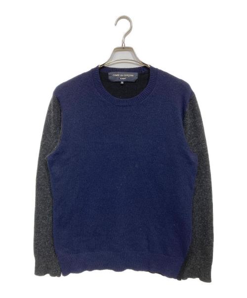 COMME des GARCONS HOMME（コムデギャルソン オム）COMME des GARCONS HOMME (コムデギャルソン オム) 切替ニット ネイビー×グレー×ブラック サイズ:Mの古着・服飾アイテム