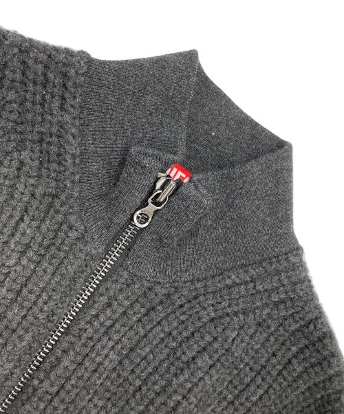 DIESEL（ディーゼル）DIESEL (ディーゼル) M-ODEMA ナイロン切替ニットブルゾン グレー×ブラック サイズ:Mの古着・服飾アイテム