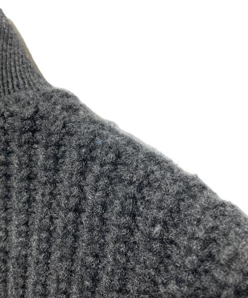 DIESEL（ディーゼル）DIESEL (ディーゼル) M-ODEMA ナイロン切替ニットブルゾン グレー×ブラック サイズ:Mの古着・服飾アイテム