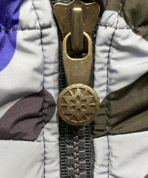 Pyrenex（ピレネックス）Pyrenex (ピレネックス) STEN 2 PRINT ダウンジャケット ブルー×グレー サイズ:Lの古着・服飾アイテム