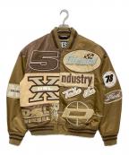 DIESELディーゼル）の古着「J-BULC-PATCH ボンバージャケット」｜ブラウン×ベージュ