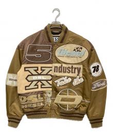 DIESEL（ディーゼル）の古着「J-BULC-PATCH ボンバージャケット」｜ブラウン×ベージュ