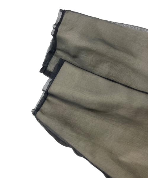 Maison Margiela（メゾンマルジェラ）Maison Margiela (メゾンマルジェラ) シルク サマーウール ボタンレス チェスターコート ブラック×オリーブ サイズ:46の古着・服飾アイテム