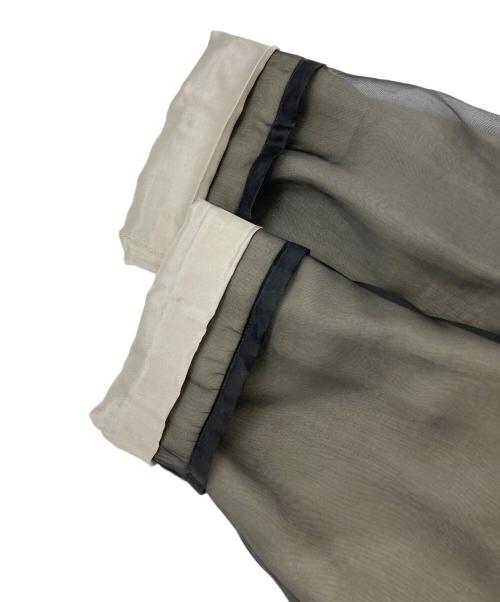 Maison Margiela（メゾンマルジェラ）Maison Margiela (メゾンマルジェラ) シルク サマーウール ボタンレス チェスターコート ブラック×オリーブ サイズ:46の古着・服飾アイテム