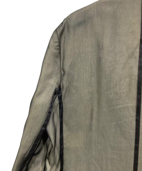 Maison Margiela（メゾンマルジェラ）Maison Margiela (メゾンマルジェラ) シルク サマーウール ボタンレス チェスターコート ブラック×オリーブ サイズ:46の古着・服飾アイテム