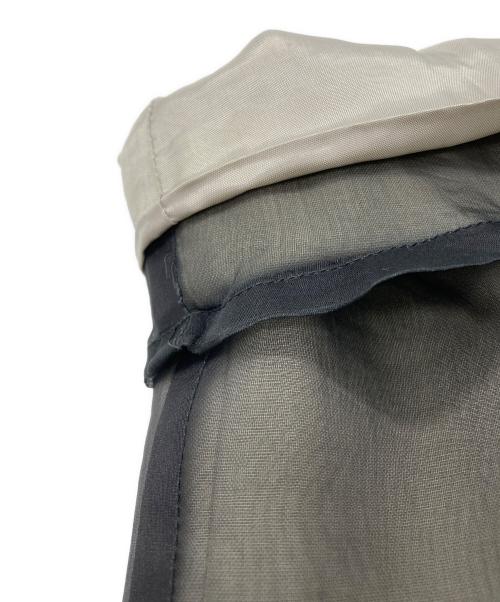 Maison Margiela（メゾンマルジェラ）Maison Margiela (メゾンマルジェラ) シルク サマーウール ボタンレス チェスターコート ブラック×オリーブ サイズ:46の古着・服飾アイテム