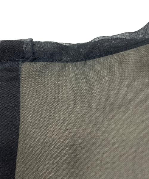 Maison Margiela（メゾンマルジェラ）Maison Margiela (メゾンマルジェラ) シルク サマーウール ボタンレス チェスターコート ブラック×オリーブ サイズ:46の古着・服飾アイテム