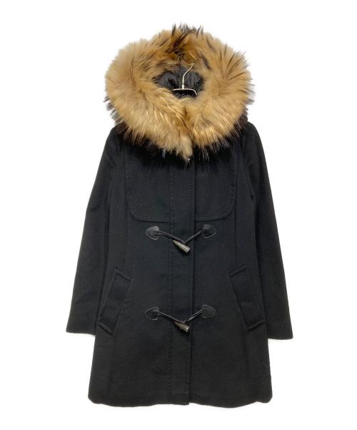 MaxMara（マックスマーラ）MaxMara (マックスマーラ) ファーライナー付きダッフルコート ブラック サイズ:38の古着・服飾アイテム