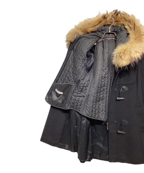 MaxMara（マックスマーラ）MaxMara (マックスマーラ) ファーライナー付きダッフルコート ブラック サイズ:38の古着・服飾アイテム