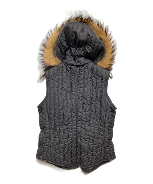 MaxMara（マックスマーラ）MaxMara (マックスマーラ) ファーライナー付きダッフルコート ブラック サイズ:38の古着・服飾アイテム