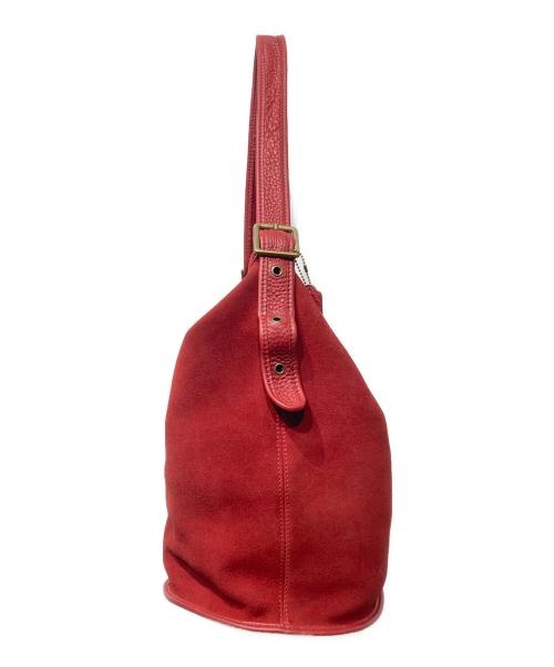 COACH（コーチ）COACH (コーチ) バケツ型スウェードワンショルダーバッグ レッドの古着・服飾アイテム