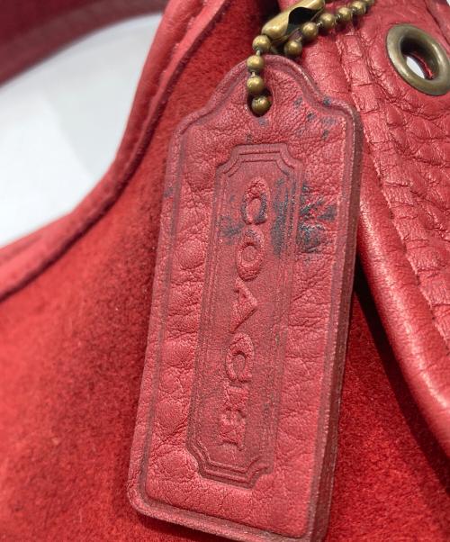 COACH（コーチ）COACH (コーチ) バケツ型スウェードワンショルダーバッグ レッドの古着・服飾アイテム