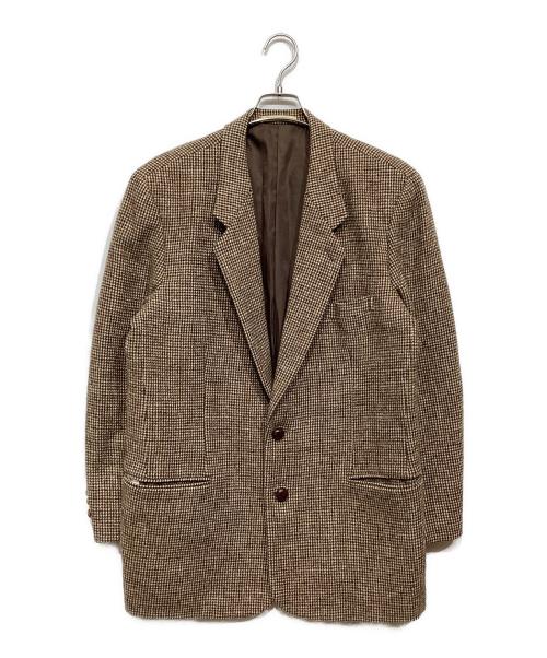 PAPAS（パパス）PAPAS (パパス) Harris Tweed (ハリスツイード) ツイードテーラードジャケット ブラウン サイズ:Mの古着・服飾アイテム