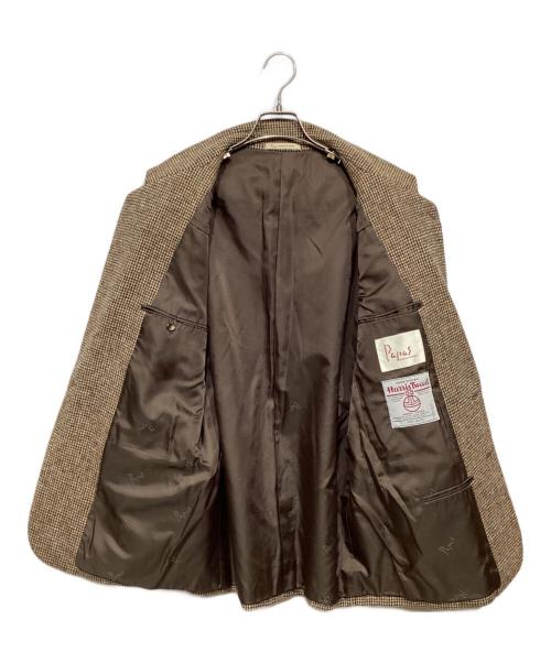 PAPAS（パパス）PAPAS (パパス) Harris Tweed (ハリスツイード) ツイードテーラードジャケット ブラウン サイズ:Mの古着・服飾アイテム