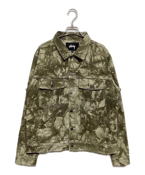 stussy（ステューシー）stussy (ステューシー) Dyed Ranch Jacket（ダイド ランチ ジャケット） オリーブ×ホワイト サイズ:Mの古着・服飾アイテム