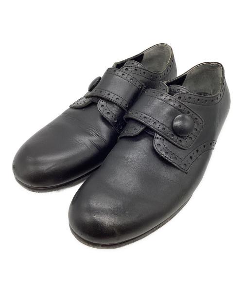 tricot COMME des GARCONS（トリココムデギャルソン）tricot COMME des GARCONS (トリココムデギャルソン) 1スナップ メダリオン レザーシューズ ブラック サイズ:24の古着・服飾アイテム