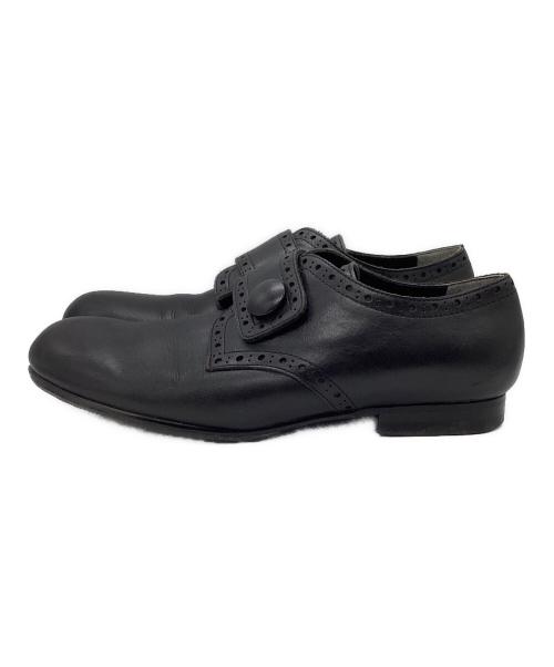 tricot COMME des GARCONS（トリココムデギャルソン）tricot COMME des GARCONS (トリココムデギャルソン) 1スナップ メダリオン レザーシューズ ブラック サイズ:24の古着・服飾アイテム