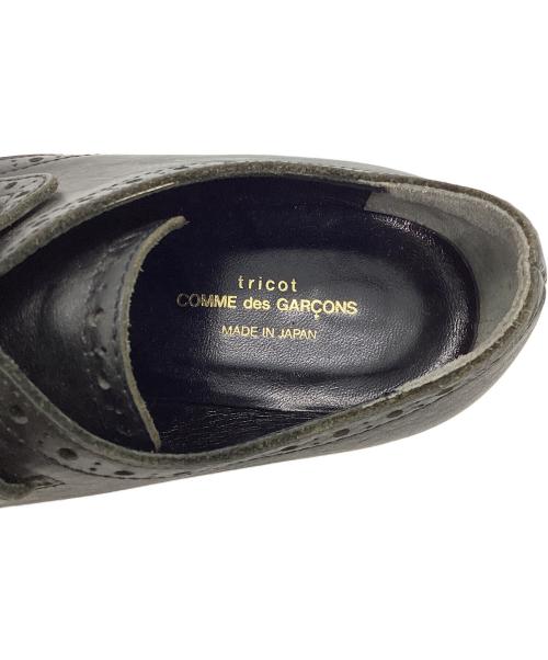 tricot COMME des GARCONS（トリココムデギャルソン）tricot COMME des GARCONS (トリココムデギャルソン) 1スナップ メダリオン レザーシューズ ブラック サイズ:24の古着・服飾アイテム