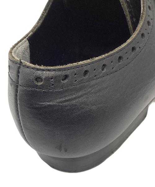 tricot COMME des GARCONS（トリココムデギャルソン）tricot COMME des GARCONS (トリココムデギャルソン) 1スナップ メダリオン レザーシューズ ブラック サイズ:24の古着・服飾アイテム