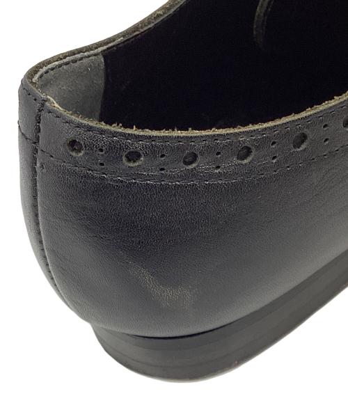 tricot COMME des GARCONS（トリココムデギャルソン）tricot COMME des GARCONS (トリココムデギャルソン) 1スナップ メダリオン レザーシューズ ブラック サイズ:24の古着・服飾アイテム