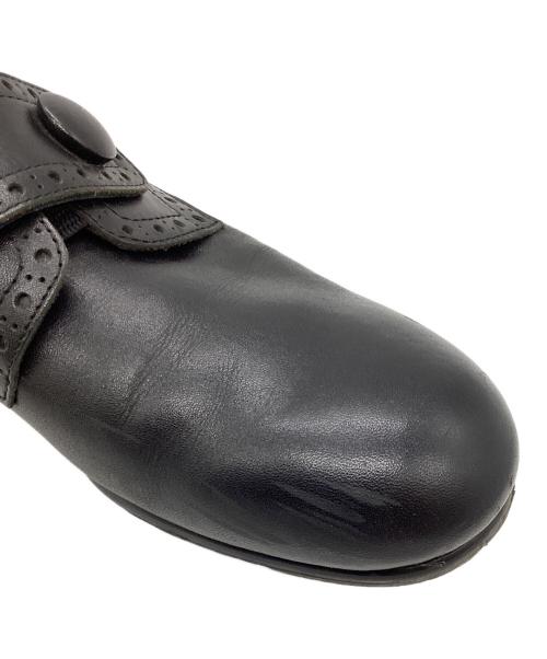 tricot COMME des GARCONS（トリココムデギャルソン）tricot COMME des GARCONS (トリココムデギャルソン) 1スナップ メダリオン レザーシューズ ブラック サイズ:24の古着・服飾アイテム