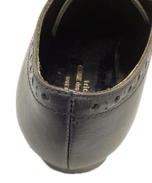 tricot COMME des GARCONS（トリココムデギャルソン）tricot COMME des GARCONS (トリココムデギャルソン) 1スナップ メダリオン レザーシューズ ブラック サイズ:24の古着・服飾アイテム