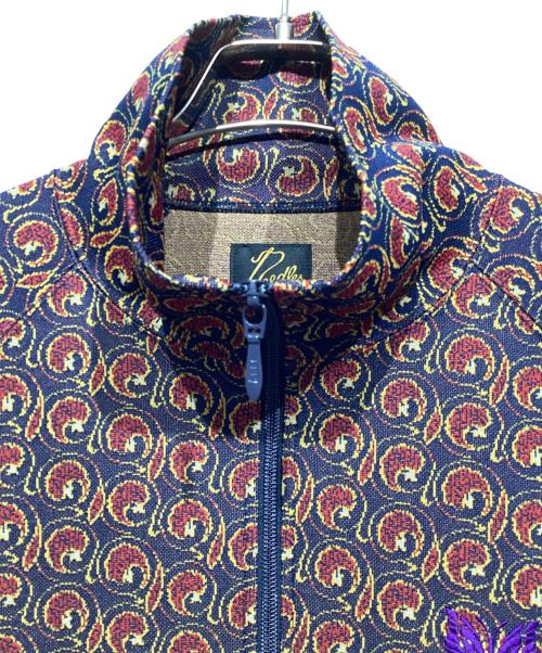 Needles（ニードルズ）Needles (ニードルズ) Track Jacket - Poly Jq.（トラック ジャケット ポリ） ネイビー×ボルドー サイズ:Mの古着・服飾アイテム
