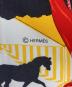 中古・古着 HERMES (エルメス) カレ90 シルクスカーフ ブラック×イエロー：20000円