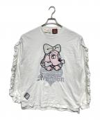 CANDY GALFY×michellMacaronキャンディーガルフィー×ミシェルマカロン）の古着「コラボフリルBIGロンT」｜ホワイト
