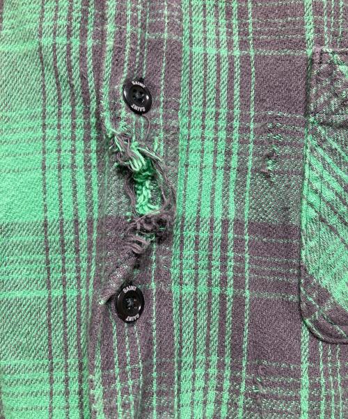 SAINT MICHAEL（セントマイケル）SAINT MICHAEL (セントマイケル) BerBerJin (ベンベルジン) FRNL CHECK SHIRTS グリーン サイズ:Sの古着・服飾アイテム