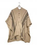 house of lotusハウスオブロータス）の古着「コンチョボタン ストライプニットポンチョ」｜ベージュ
