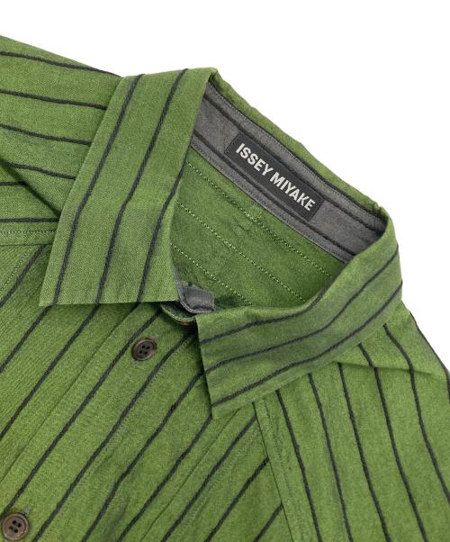 ISSEY MIYAKE（イッセイミヤケ）ISSEY MIYAKE (イッセイミヤケ) 総柄長袖シャツ グリーン×グレー サイズ:4の古着・服飾アイテム
