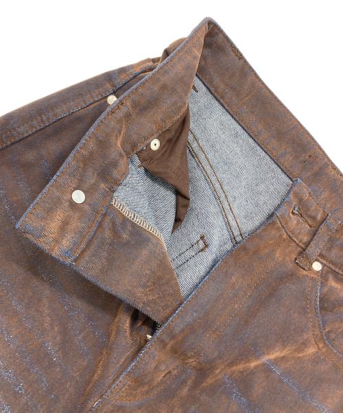 MAISON SPECIAL（メゾンスペシャル）MAISON SPECIAL (メゾンスペシャル) Cover Leg Flocky Denim Pants ブラウン サイズ:34の古着・服飾アイテム