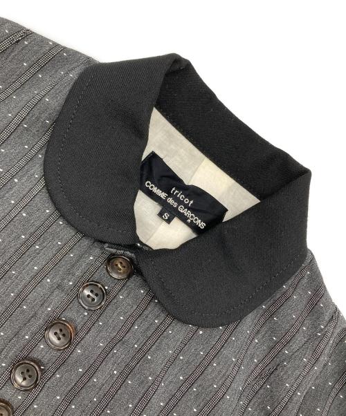 tricot COMME des GARCONS（トリココムデギャルソン）tricot COMME des GARCONS (トリココムデギャルソン) 丸襟ドットワンピース グレー サイズ:Sの古着・服飾アイテム