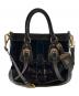 PRADA（プラダ）の古着「ベルベットジャガード2WAYバッグ」｜ネイビー