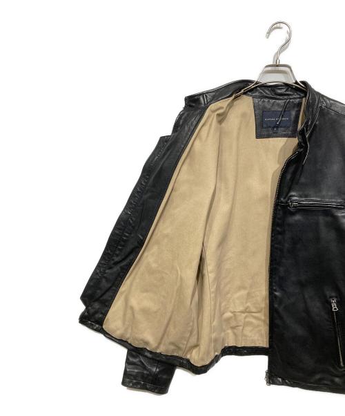 BANANA REPUBLIC（バナナリパブリック）BANANA REPUBLIC (バナナリパブリック) ラムレザーシングルライダースジャケット ブラック サイズ:XLの古着・服飾アイテム
